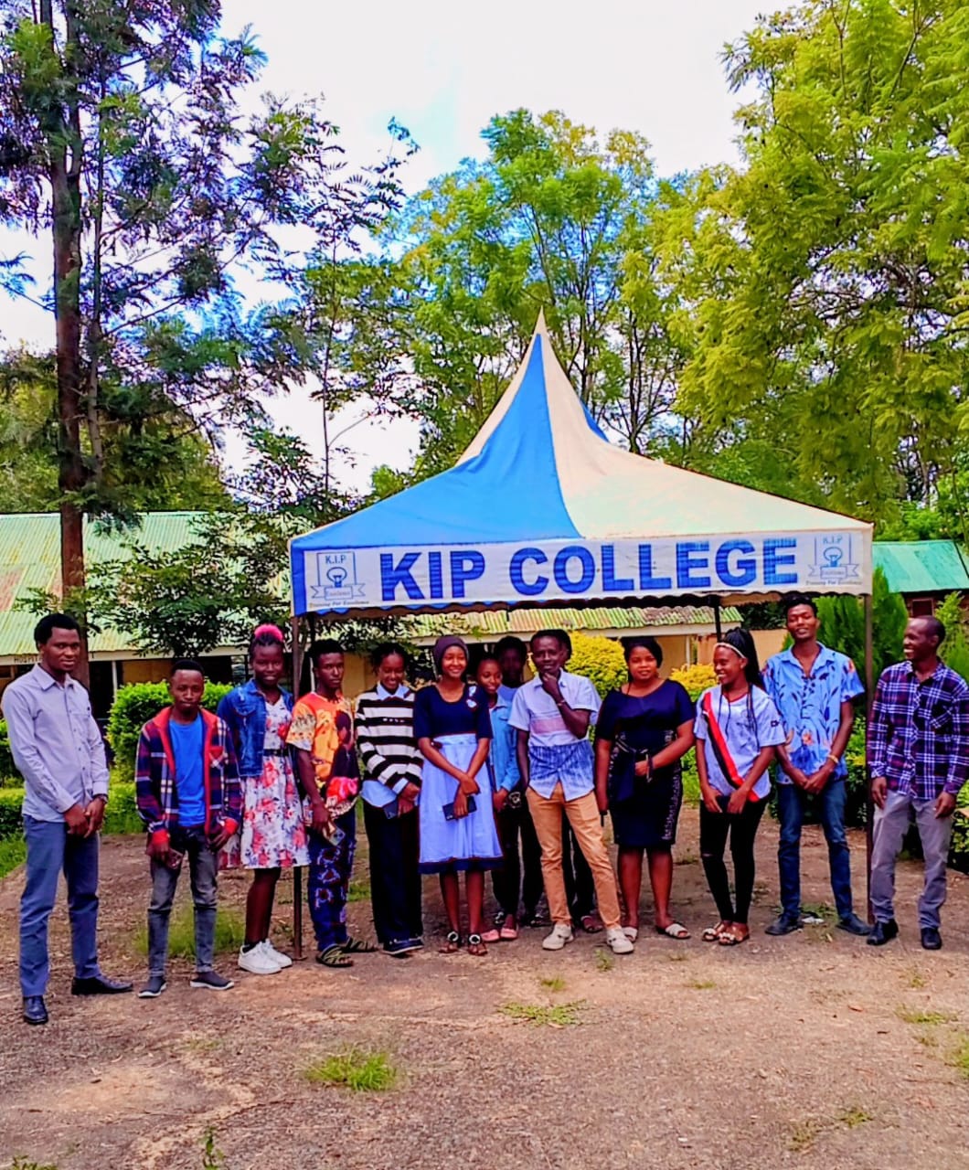 KIP College students outside